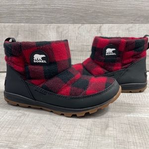 Sorrel Buffalo Plaid Boot Booties Size 7/7.5 Whitney